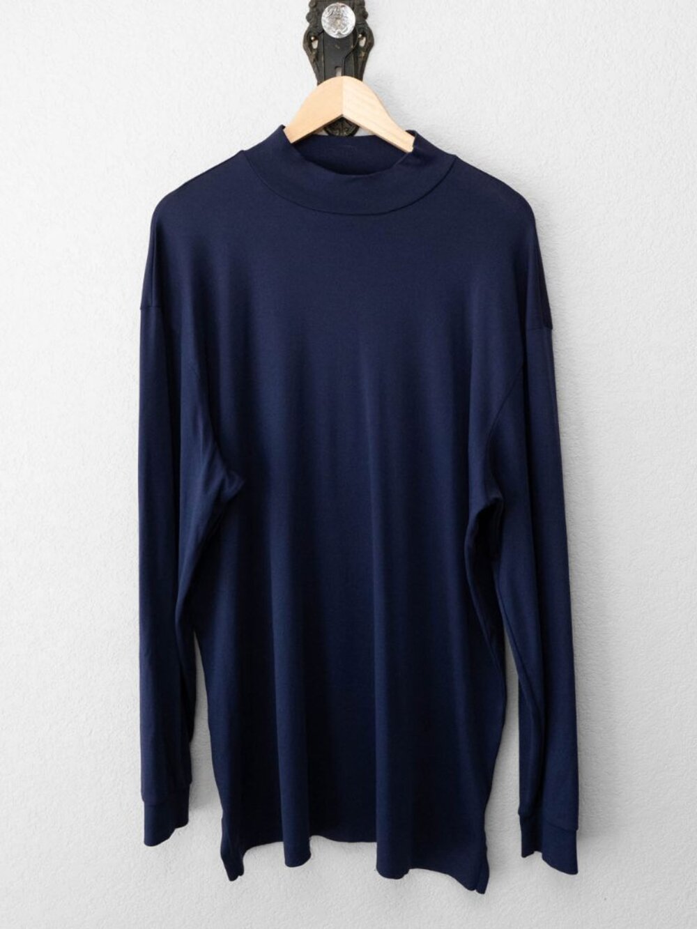 Polo Golf Ralph Lauren Mock Neck Shirt Mens L Navy Blue Long Sleeve Performance